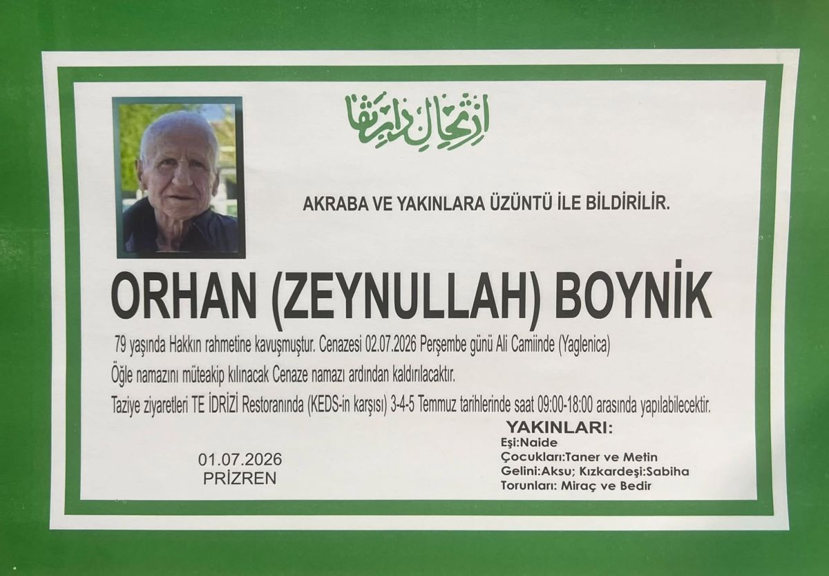 Orhan Boynik Vefat Etti