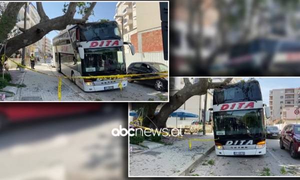 Vlora’da  80 Yolcu Taşıyan Kosova Otobüsü Kaza Yaptı