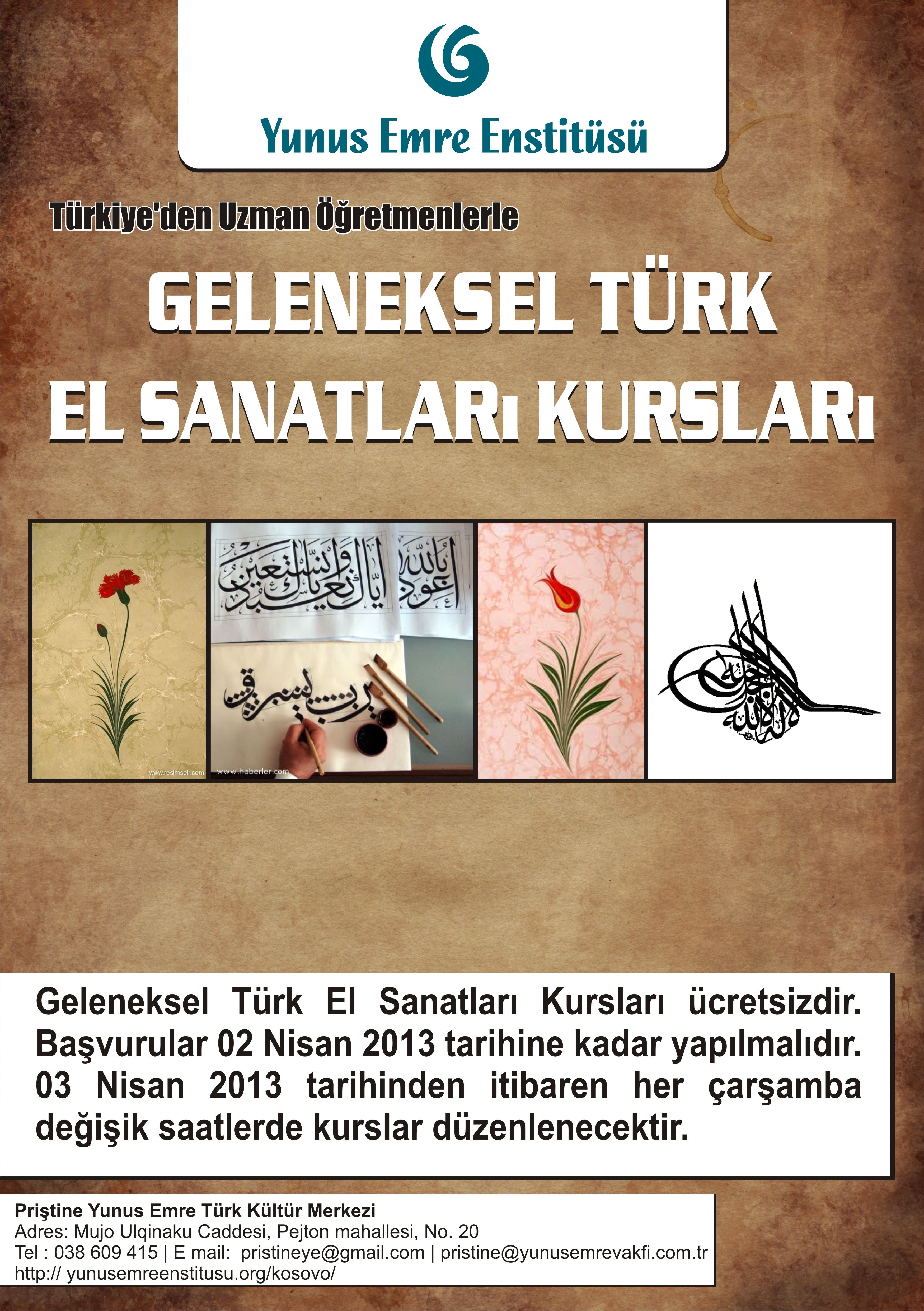Yunus Emre Merkezinden Ebru ve Hat Kursları