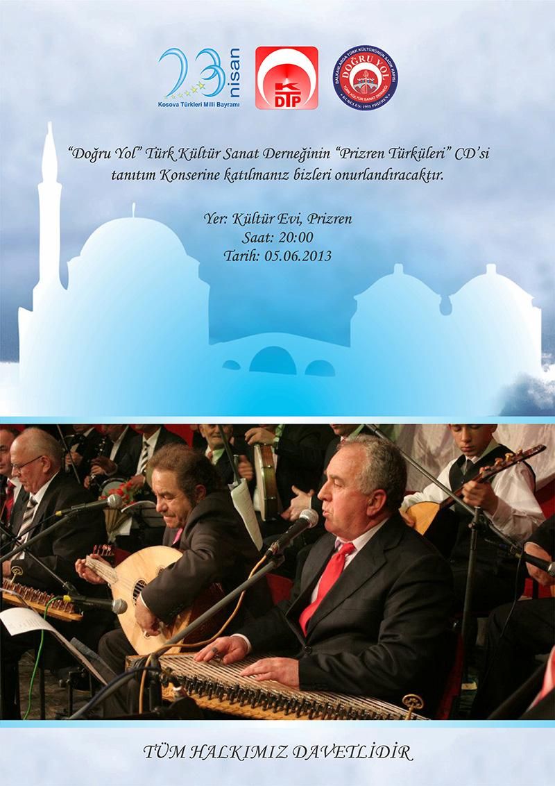 Prizren Türküleri CD'si Konserle Tanıtılacak
