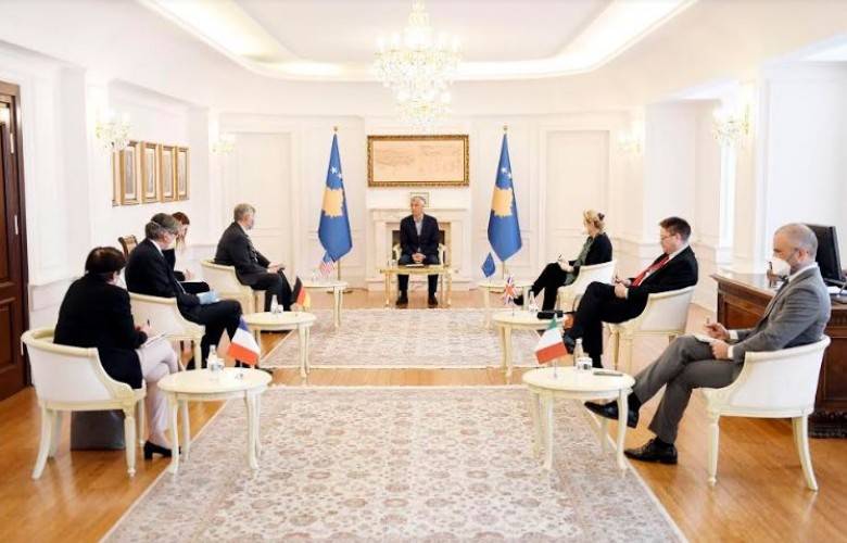 Thaçi, QUİNT Büyükelçilerini Yeni Hükümetin Kurulması Adımlarından Bilgilendirdi