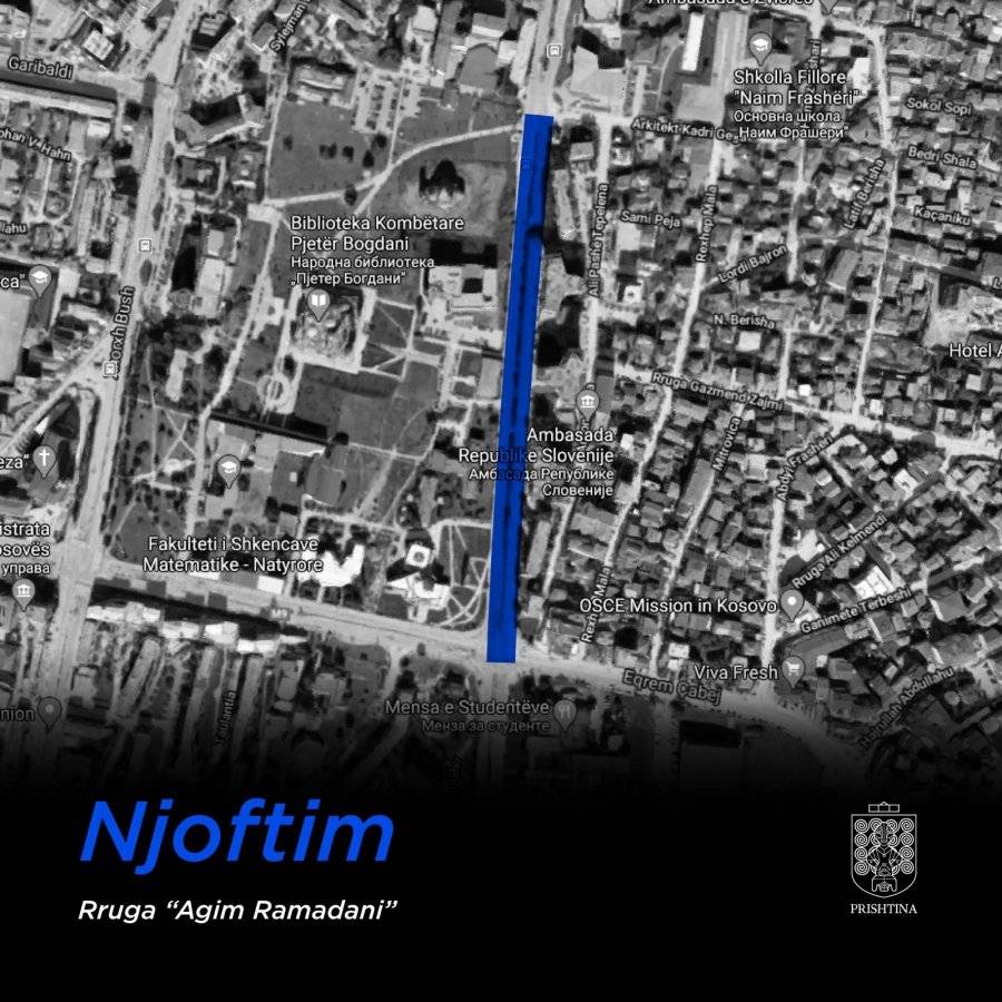 Çarşamba Priştine’nin ‘Agim Ramadani’ Caddesi Ulaşıma Kapatılacak