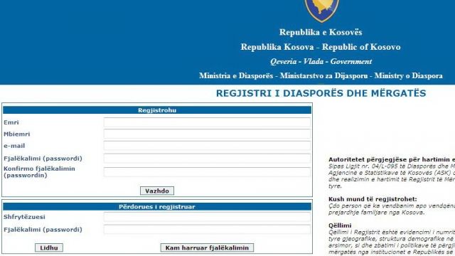Thaçi, Diasporanın Kayıtlanmasını İstiyor
