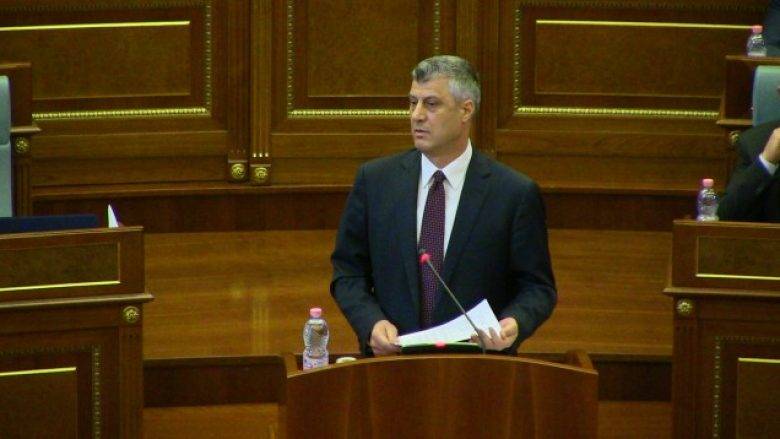 Cumhurbaşkanı Thaçi,  Cuma Günü Meclis'e Hitap Edecek