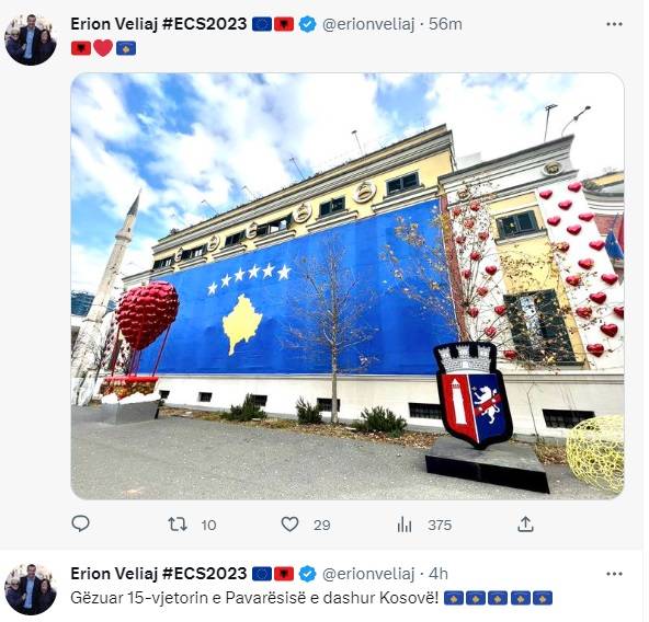 Erion Veliaj, Prizren'in ‘Fahri Hemşehri’si İlan Edildi
