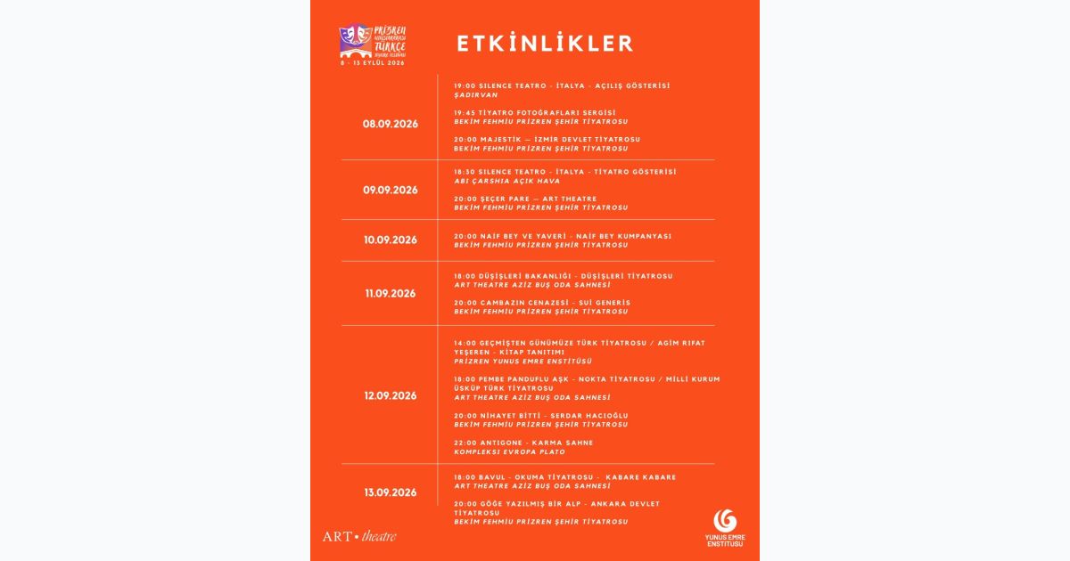 2. Uluslararası Türkçe Tiyatro Festivali Etkinlikleri
