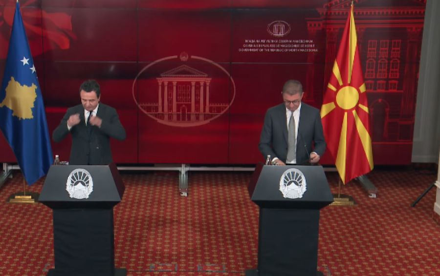Kurti ve Mickoski İki Ülke Arasında İşbirliğini Doğruladı