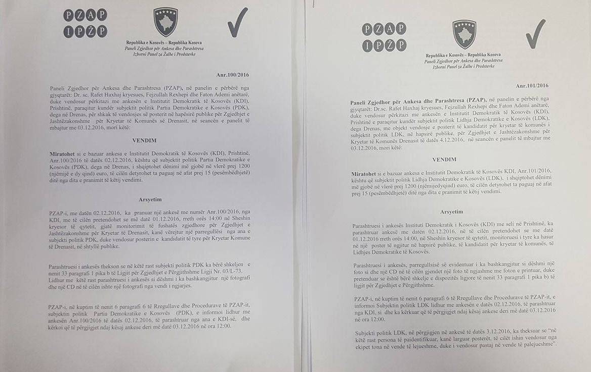 PDK ve LDK'ya 1200'ar Avro Para Cezası