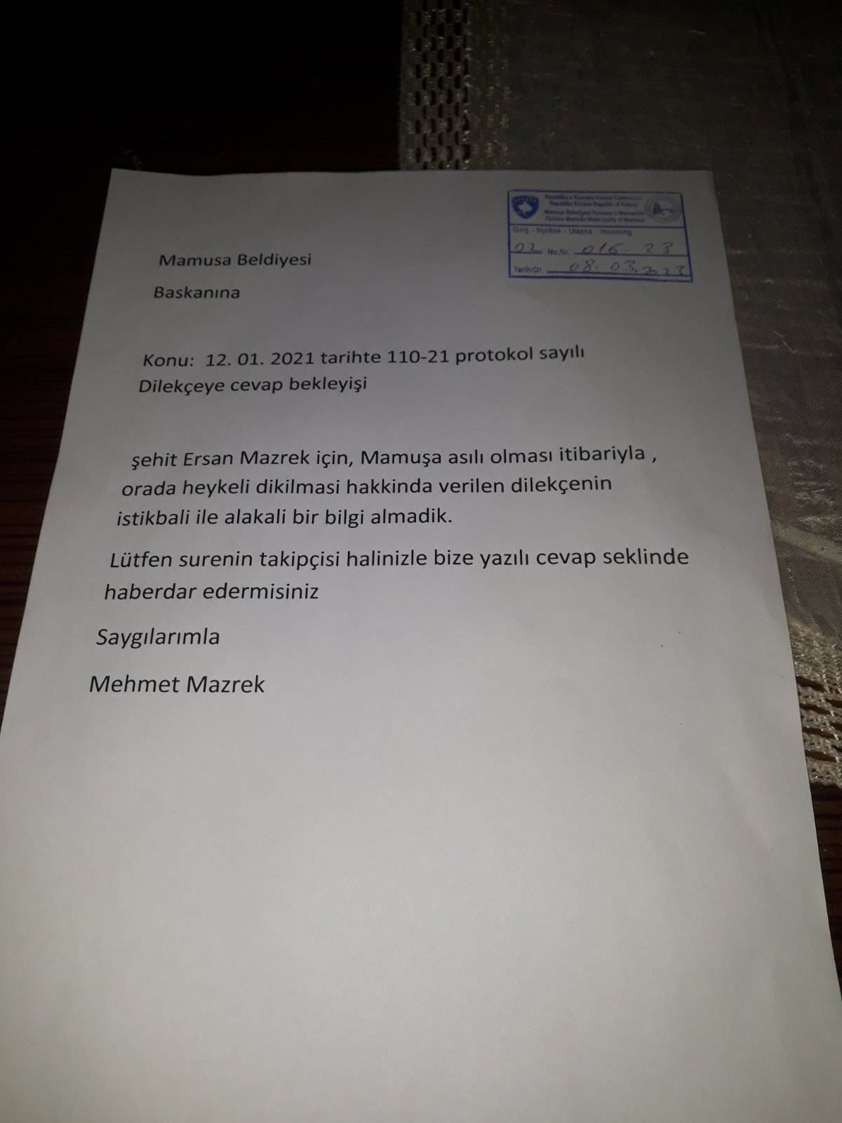 Mamuşa Belediyesi, Şehit Babasına 2 Yıl Yanıt Vermiyor