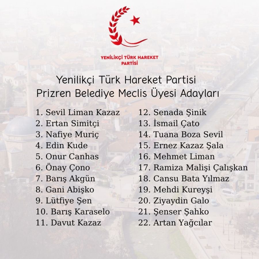 YTHP Prizren’de 22 Adayla Yarışacak